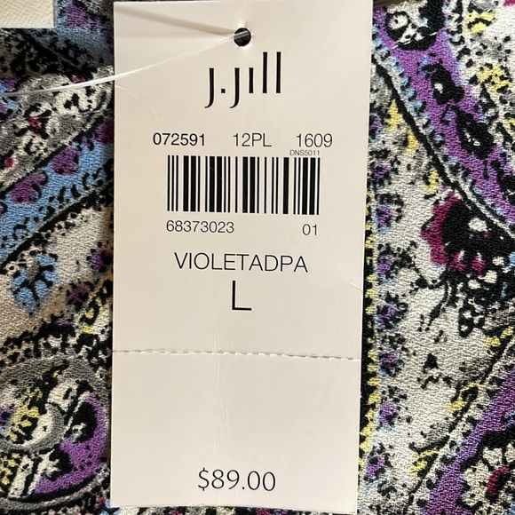 J Jill Adara Violet Paisley Wrapped-Back TUNIC (Size L) - Picture 9 of 9
